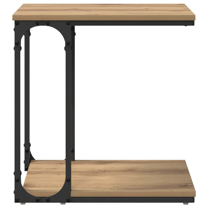 vidaXL Oldal asztal polcokkal Artisan tölgy 50 x 35 x 52 cm Faanyag