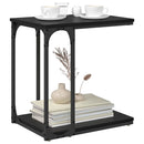 vidaXL Oldal asztal polcokkal Fekete tölgy 50 x 35 x 52 cm Faanyag