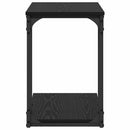 vidaXL Oldal asztal polcokkal Fekete tölgy 50 x 35 x 52 cm Faanyag