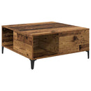 vidaXL Dohányzóasztal Öreg fa 80 x 80 x 36,5 cm Faanyag