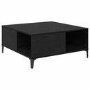 vidaXL Dohányzóasztal Fekete tölgy 80 x 80 x 36,5 cm Faanyag