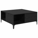 vidaXL Dohányzóasztal Fekete tölgy 80 x 80 x 36,5 cm Faanyag