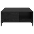 vidaXL Dohányzóasztal Fekete tölgy 80 x 80 x 36,5 cm Faanyag