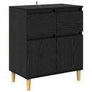 vidaXL Széf fiókkal Fekete tölgy 60 x 35 x 70 cm Faanyag