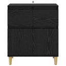 vidaXL Széf fiókkal Fekete tölgy 60 x 35 x 70 cm Faanyag