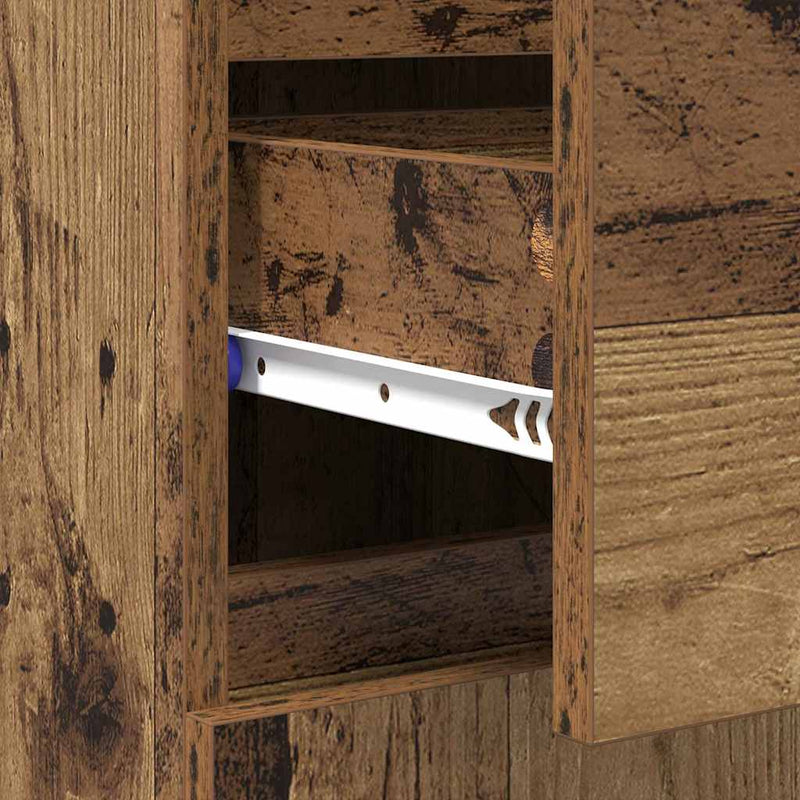 vidaXL Széf fiókkal Öreg fa 60 x 35 x 70 cm Műszaki fa és vas