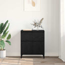 vidaXL Széf fiókkal Fekete tölgy 60 x 35 x 70 cm Műszaki fa és vas