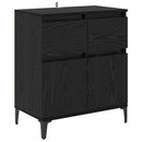 vidaXL Széf fiókkal Fekete tölgy 60 x 35 x 70 cm Műszaki fa és vas