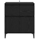 vidaXL Széf fiókkal Fekete tölgy 60 x 35 x 70 cm Műszaki fa és vas