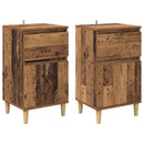 vidaXL Éjjeliszekrény fiókkal 2 pcs Öreg fa 40 x 35 x 70 cm Faanyag