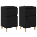 vidaXL Éjjeliszekrény 2 pcs Fekete tölgy 40 x 35 x 70 cm Faanyag