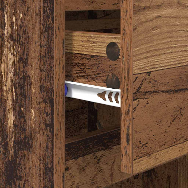 vidaXL Éjjeliszekrény fiókkal 2 pcs Régi fa 40 x 35 x 70 cm Faanyag