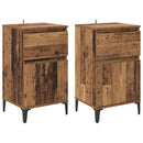 vidaXL Éjjeliszekrény fiókkal 2 pcs Öreg fa 40 x 35 x 70 cm Faanyag