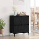vidaXL Széf Fekete tölgy 60 x 35 x 70 cm Műszaki fa és vas