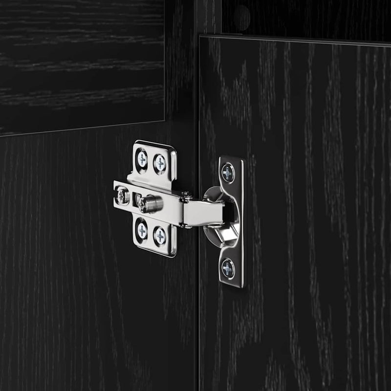 vidaXL Mosdókagyló szekrény polcokkal Fekete tölgy 80 x 33 x 60 cm