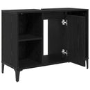 vidaXL Mosdókagyló szekrény polcokkal Fekete tölgy 80 x 33 x 60 cm