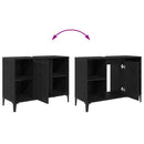 vidaXL Mosdókagyló szekrény polcokkal Fekete tölgy 80 x 33 x 60 cm