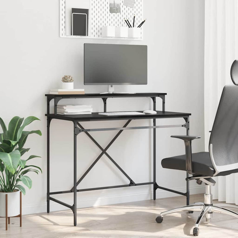 vidaXL Asztal Fekete tölgy 100 x 50 x 90 cm Faanyag