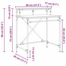 vidaXL Asztal Fekete tölgy 80 x 50 x 90 cm Faanyag