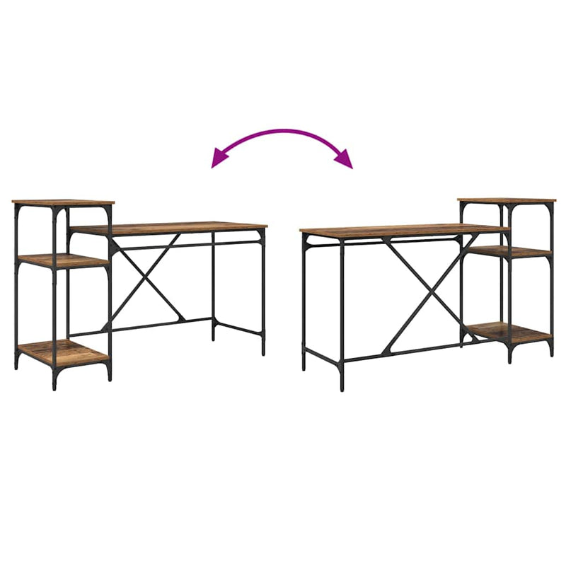 vidaXL Asztal Öreg fa 135 x 50 x 90 cm Faanyag