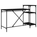 vidaXL Asztal Fekete tölgy 135 x 50 x 90 cm Faanyag
