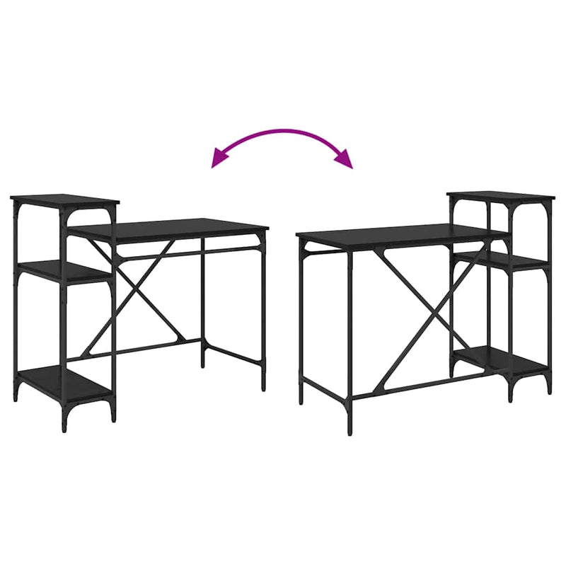 vidaXL Asztal Fekete tölgy 105 x 50 x 90 cm Faanyag