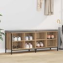 vidaXL Cipőszekrény 131 x 35 x 50 cm Műszaki fa és vas Kézműves Tölgy