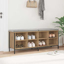 vidaXL Cipőszekrény 131 x 35 x 50 cm Műszaki fa és vas Kézműves Tölgy