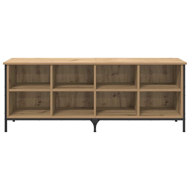 vidaXL Cipőszekrény Artisan tölgy 131 x 35 x 50 cm Műszaki fa és vas