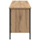 vidaXL Cipőszekrény 131 x 35 x 50 cm Műszaki fa és vas Kézműves Tölgy