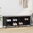 vidaXL Cipőszekrény 131 x 35 x 50 cm Műszaki fa és vas Fekete Tölgy