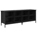 vidaXL Cipőszekrény 131 x 35 x 50 cm Műszaki fa és vas Fekete Tölgy