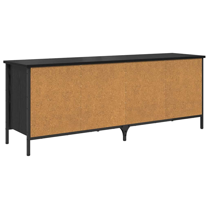 vidaXL Cipőszekrény Fekete tölgy 131 x 35 x 50 cm Műszaki fa és vas