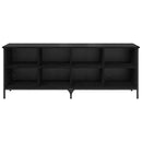 vidaXL Cipőszekrény 131 x 35 x 50 cm Műszaki fa és vas Fekete Tölgy