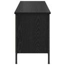 vidaXL Cipőszekrény 131 x 35 x 50 cm Műszaki fa és vas Fekete Tölgy