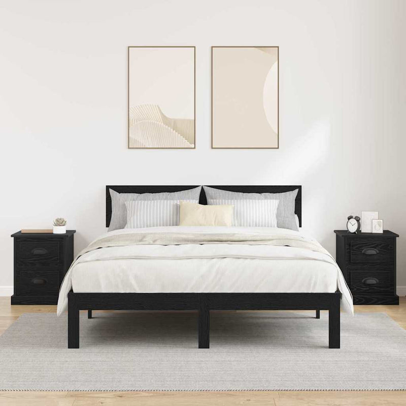 vidaXL Éjjeliszekrény 2 pcs Musta tammi 39 x 39 x 47.5 cm Faanyag