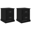 vidaXL Éjjeliszekrény 2 pcs Fekete tölgy 39 x 39 x 47.5 cm Faanyag