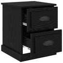 vidaXL Éjjeliszekrény 2 pcs Fekete tölgy 39 x 39 x 47.5 cm Faanyag