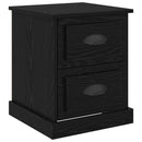 vidaXL Éjjeliszekrény 2 pcs Fekete tölgy 39 x 39 x 47.5 cm Faanyag