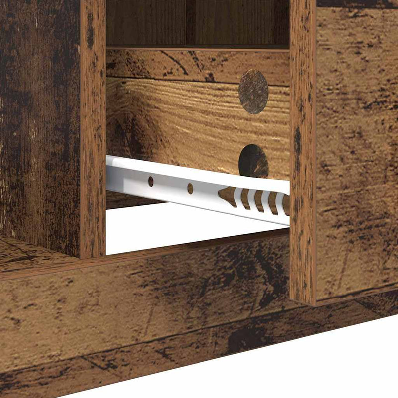 vidaXL Dohányzóasztal fiókkal Öreg fa 90 x 50 x 35 cm Faanyag