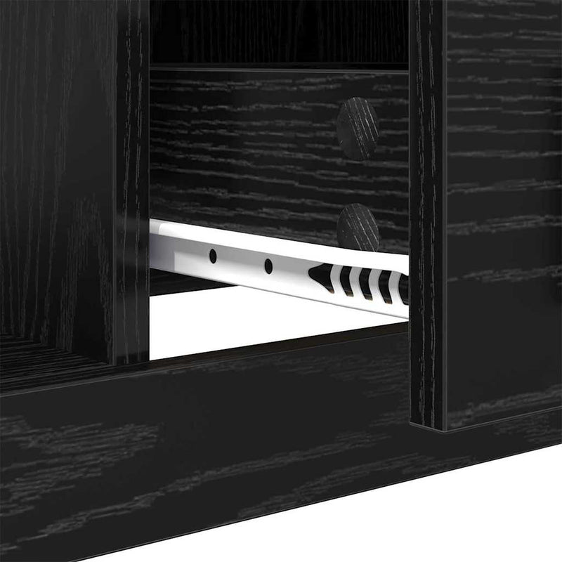 vidaXL Dohányzóasztal fiókkal Fekete tölgy 90 x 50 x 35 cm Faanyag