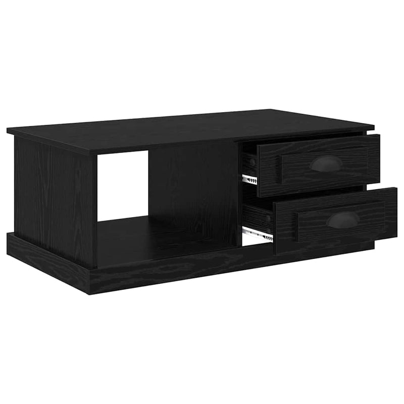 vidaXL Dohányzóasztal fiókkal Fekete tölgy 90 x 50 x 35 cm Faanyag