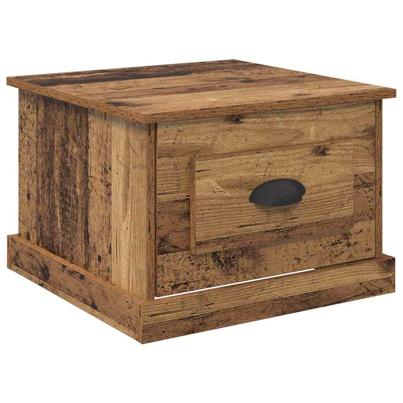 vidaXL Dohányzóasztal with Drawer Régi fa 50 x 50 x 35 cm Faanyag