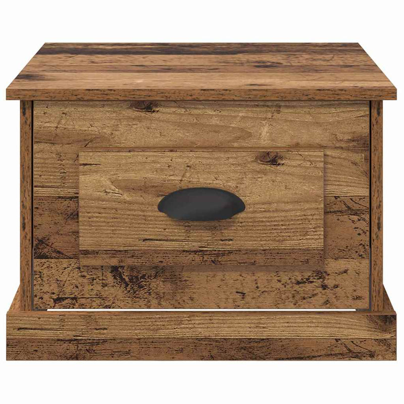 vidaXL Dohányzóasztal with Drawer Régi fa 50 x 50 x 35 cm Faanyag