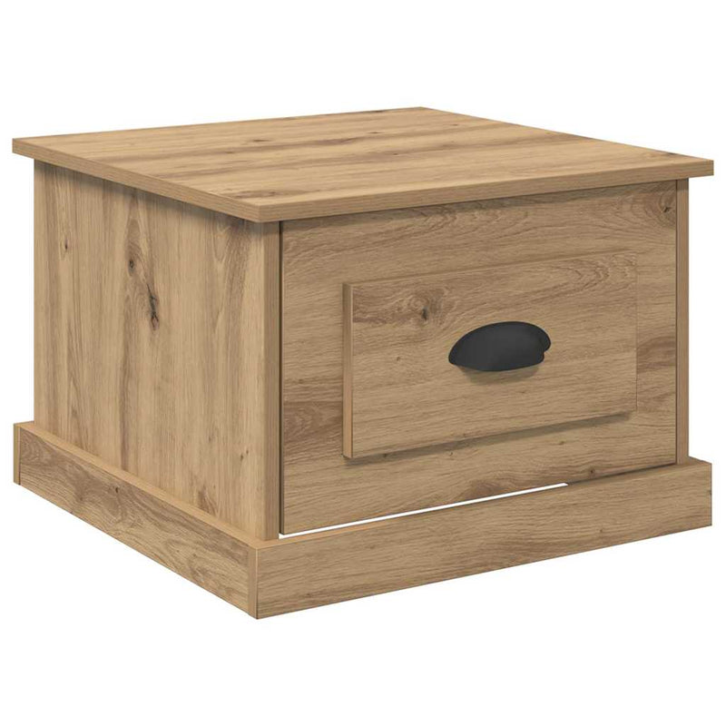 vidaXL Dohányzóasztal kézműves tölgy 50 x 50 x 35 cm Faanyag