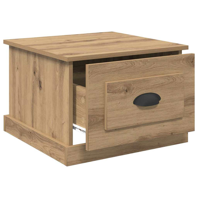 vidaXL Dohányzóasztal kézműves tölgy 50 x 50 x 35 cm Faanyag