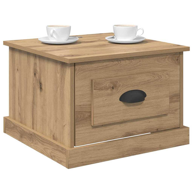 vidaXL Dohányzóasztal kézműves tölgy 50 x 50 x 35 cm Faanyag