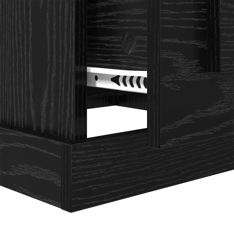vidaXL Dohányzóasztal with Drawer Musta tammi 50 x 50 x 35 cm Faanyag