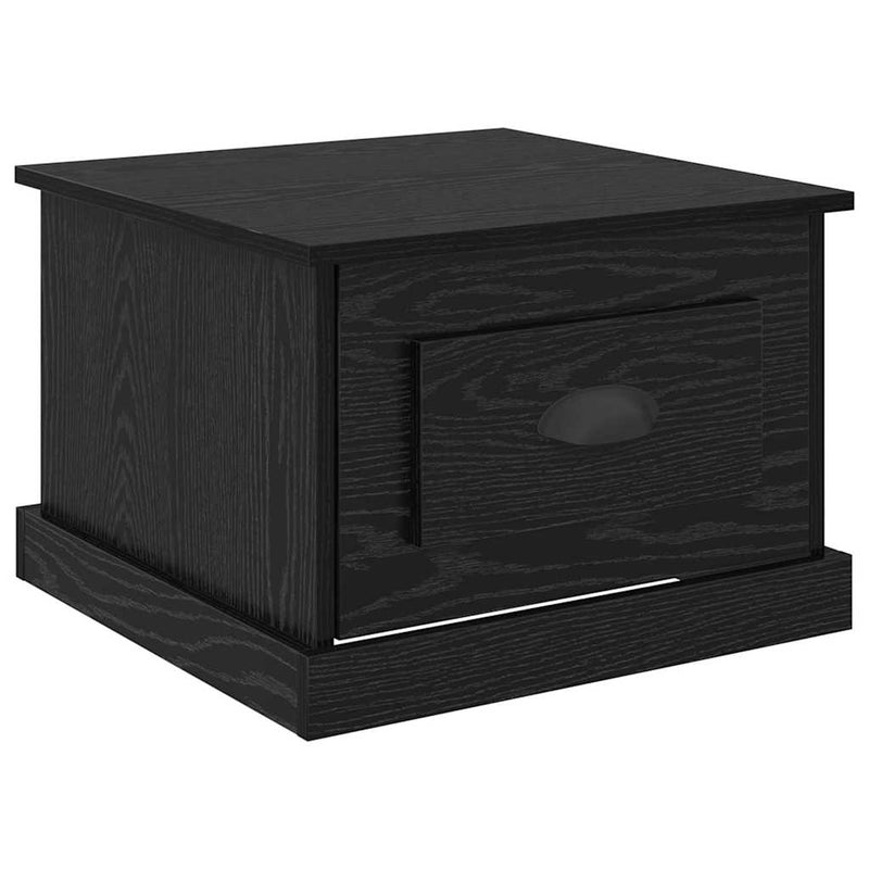 vidaXL Dohányzóasztal with Drawer Musta tammi 50 x 50 x 35 cm Faanyag
