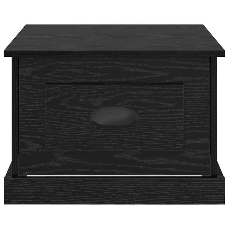 vidaXL Dohányzóasztal with Drawer Musta tammi 50 x 50 x 35 cm Faanyag